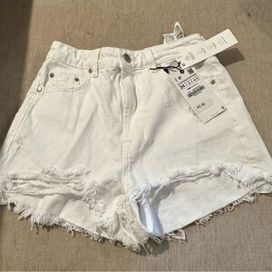 NWT Zara white high rise shorts